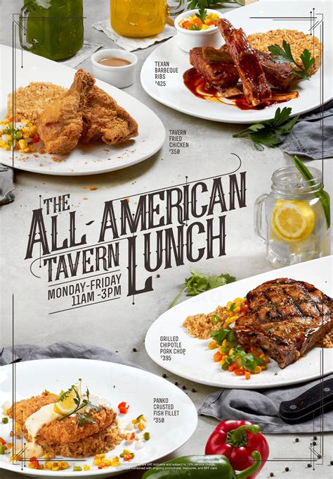 Menu of Village Tavern, Bonifacio Global City, Taguig City .